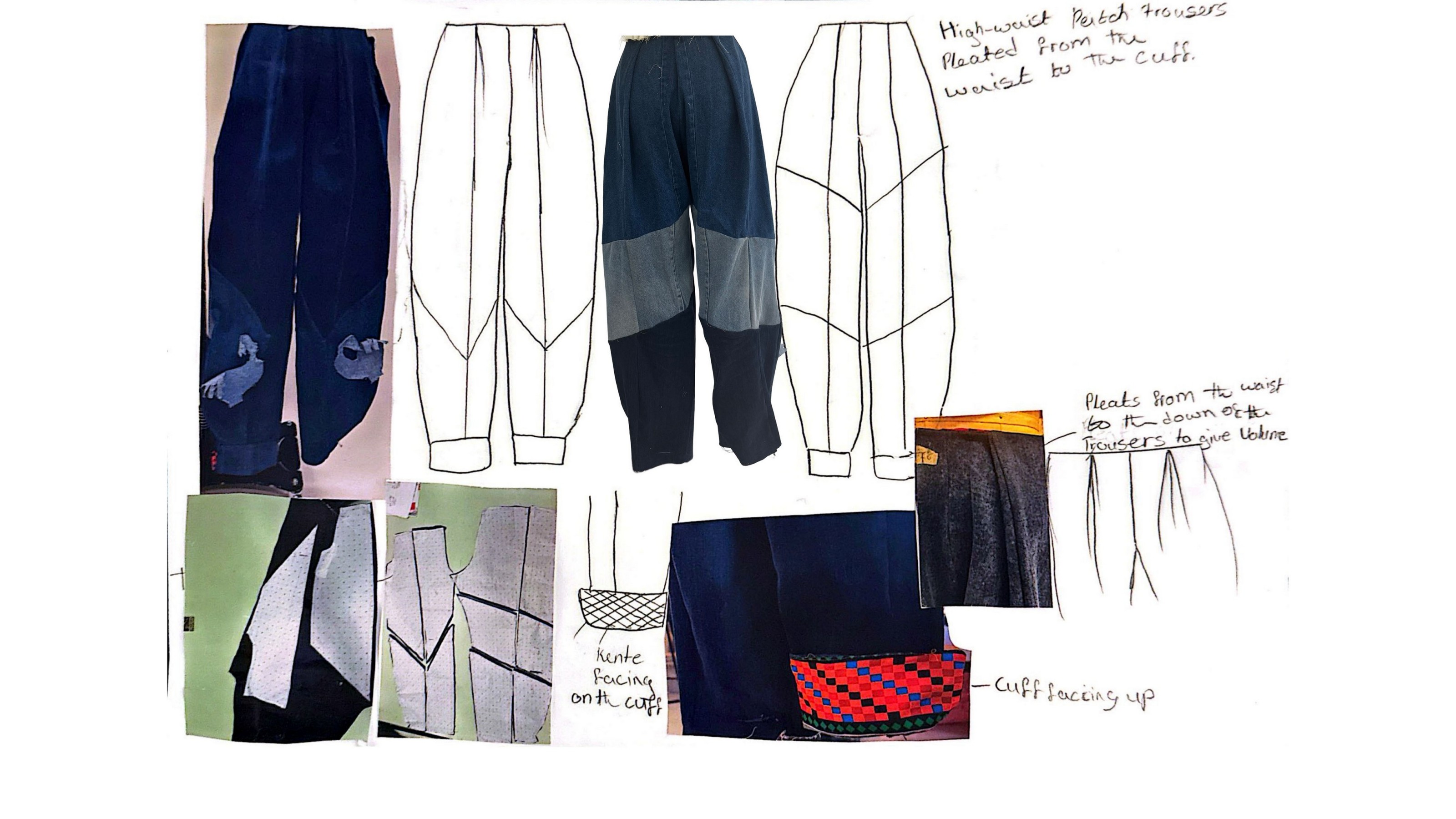 High-waist patch trouser details